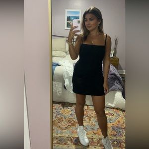 Zara black denim mini dress